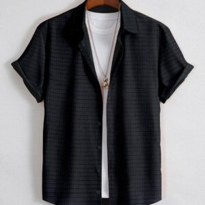 MEN'S EXCLUSIVE HEVY COTTON COD LUDO CHECKS BLACK SHIRT