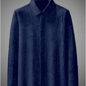 MEN'S EXCLUSIVE BLUE COTTAN FABRIC ITALIAN CRUSH SHIRT