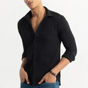 Diamond Textured Premium Black Shirt