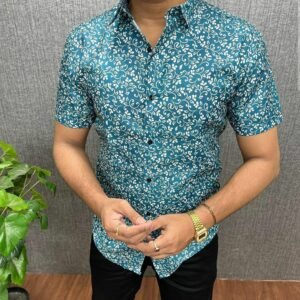 MEN'S COTTON FABRIC DIGITAL PRINT SHINY SHIRT