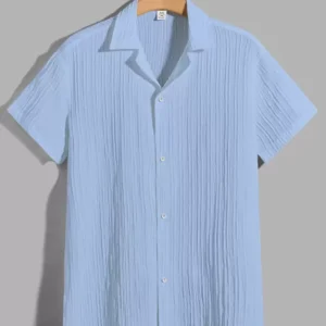 Trending Men's Classic Opaque Striped Casual Sky Blue Shirt