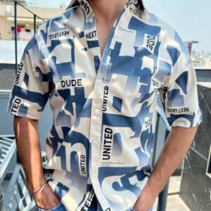 MEN'S EXCLUSIVE HEVY COTTON PRINTED DOWNSHOULDER UNIQUE SHIRT