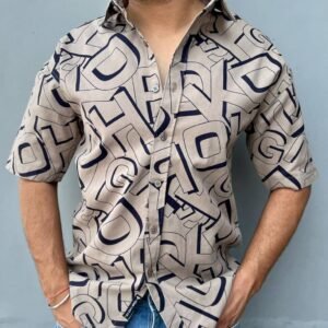 MEN'S EXCLUSIVE HEVY COTTON PRINTED DOWNSHOULDER STYLISH SHIRT
