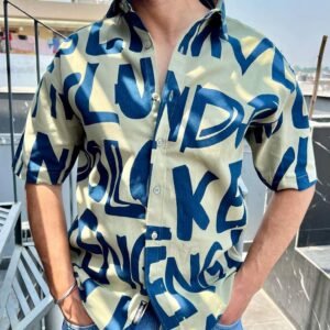 MEN'S EXCLUSIVE HEVY COTTON PRINTED DOWNSHOULDER URBAN SHIRT