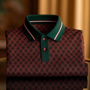 Men's Classic Business Logo Button Short Sleeve Polo Shirt