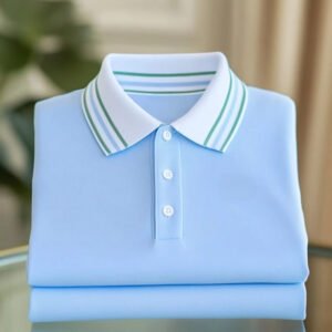 Men's Business Logo Button-Down Short Sleeve Polo Shirt