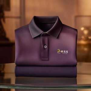 Men's Classic Business Fade Button Short Sleeve Polo Shirt