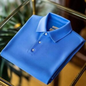 Men's Business Stripe Logo Print Short Sleeve Polo Shirt