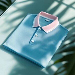 Men's Business Casual Embroidered    Button Short Sleeve Polo Shirt