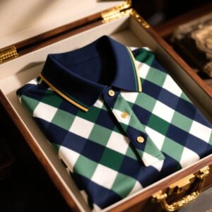 Men's Business Casual Button Short Sleeve Polo Shirt