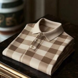 Men's Business Casual Fish Embroidered Button Short Sleeve Polo Shirt